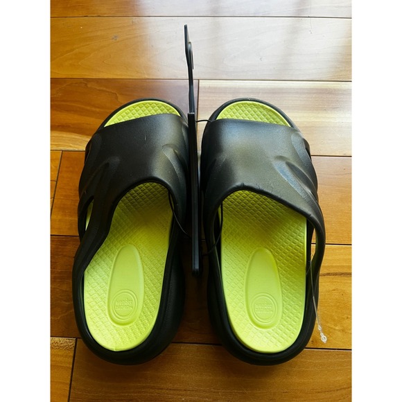 wonder nation Other - Wonder Nation Kids Black Lime Green Molded Slide Sandals Size 11/12